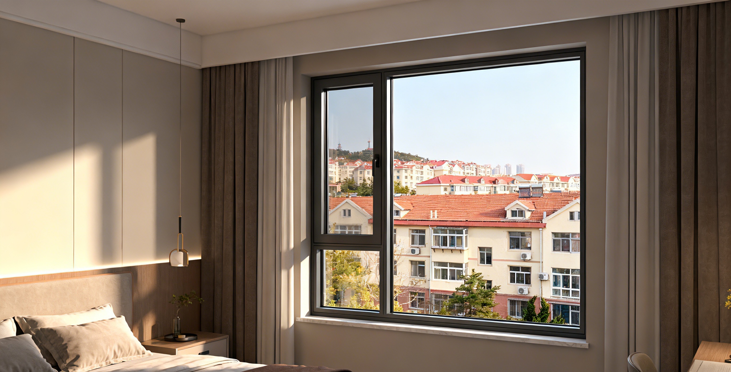 山东烟台  芝罘万科翠湖山晓+S88框扇平齐单体系统窗 