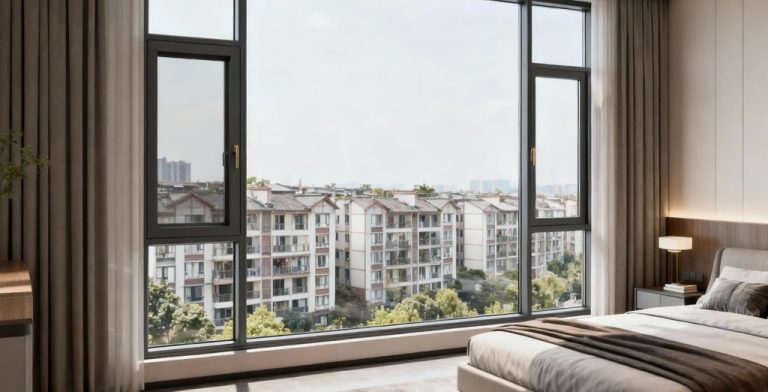 河北邢台园林四期+S100双内开窗纱一体系统窗