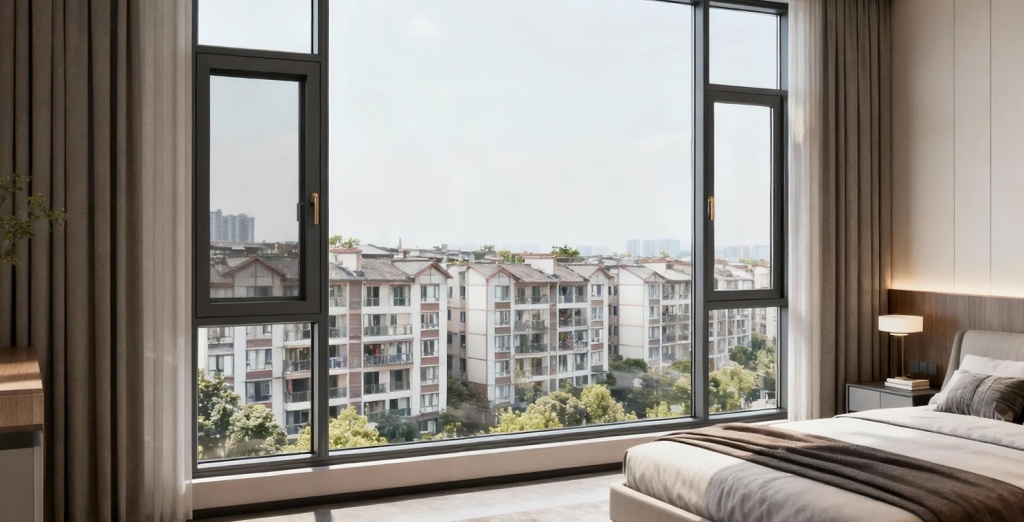 河北邢台园林四期+S100双内开窗纱一体系统窗 (3)